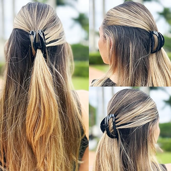 Camila Paris CP1564 French Hair Clip for Women Black Small Girls Hair Claw Clips Jaw Fashion Durable Styling Hair Accessories for Women, Strong Hold No Slip Grip, Made in France