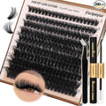 Thick Eyelash Extension Kit Volume Lash Clusters Kit 10-18mm Individual Lashes Clusters 100D DIY Lash Extension Kit 200pcs Clusters Lash with Bond and Remover Lash Applicator by Focipeysa