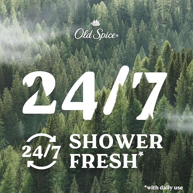 Old Spice Cleansing Body Wash for Men, 24/7 Shower Fresh with Lasting Scent, Cleanse & Refresh, Gentle on Skin, Vitamin B3, Timber with Sandalwood + Cypress Scent, 30 oz (Pack of 4)