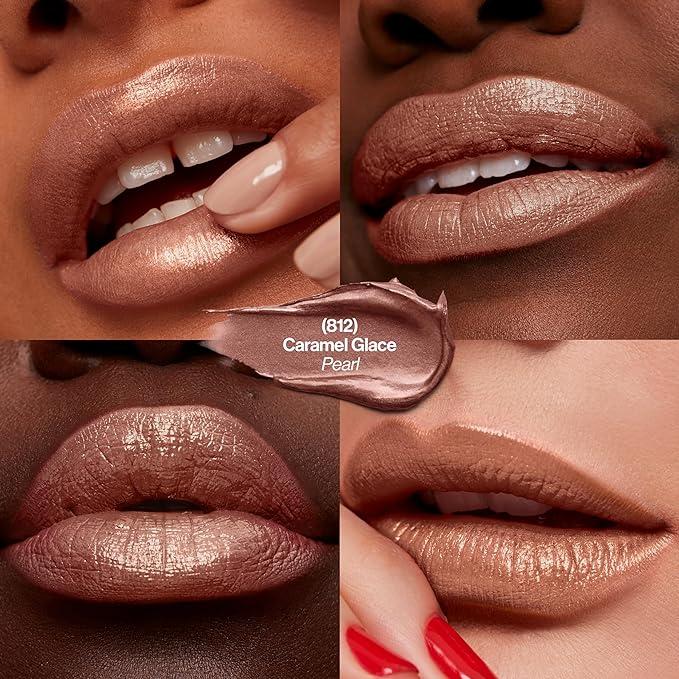 Revlon Super Lustrous Lipstick, Creamy Formula For Soft, Fuller-Looking Lips, Moisturized Feel, Caramel Glace (103), 0.15 oz