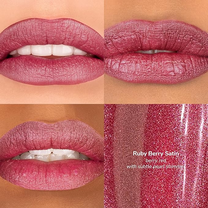 SeneGence LipSense Long-Lasting Liquid Lip Cream, Ruby Berry Satin, 0.25 Fl Oz, Waterproof and Hydrating Creamy Color for Lips for Up to 6 Hour Wear, Vegan Transfer-Proof Cream-to-Matte, Cruelty-Free