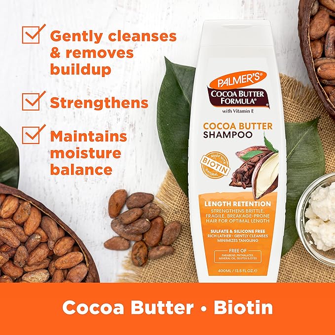 Palmer's Cocoa Butter Formula Biotin Length Retention Shampoo, 13.5 Fl Oz