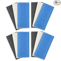 ARCH&M Exfoliating Washcloth 12 Pack Back Scrubber for Shower Towel Body Scrubber Microabrasion Sponge Japanese Bath Wash Korean Beauty Wash Cloth Loofah Scrubber Black Off-White Navy-Blue