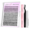 VEYESBEAUTY Lash Clusters Kit Individual Eyelash Extensions Thin & Invisible Band DIY False Eyelashes Newbie's Five-Second Series Wispy Lash Tray, LuxeBold KIT with Bond&Seal Remover Applicator