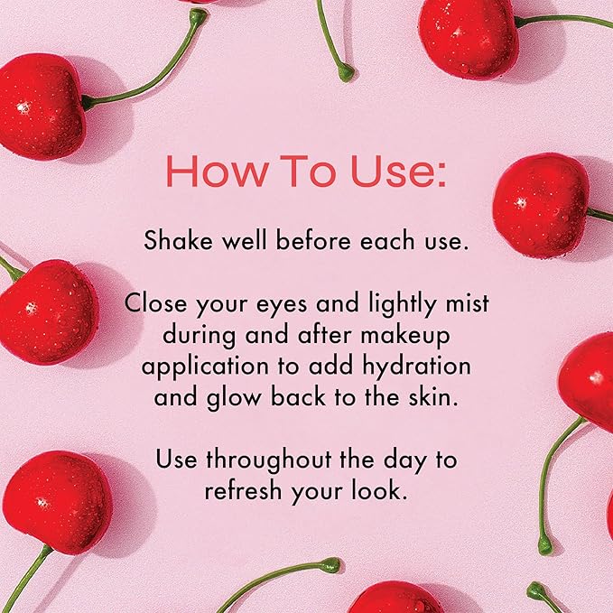 The Beauty Crop Oui Cherie Mist - Hydrating Dual-Phase Setting Spray with Cherry Extract and Hyaluronic Acid, Vegan Friendly - 75 ml