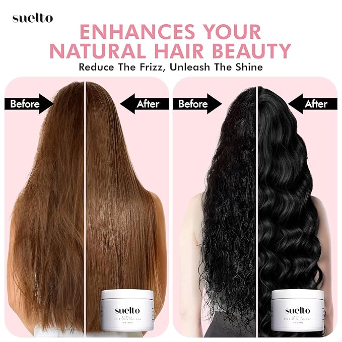 Suelto – Deep Nourishing Conditioning + Shine Therapy for Dry, Frizzy, or Damaged Hair – Strengthening Protein Boost – Salon-Quality Results After One Use 12 Fl. Oz