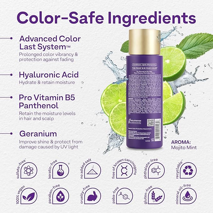 Colorproof Sulfate-Free Moisturizing Conditioner For Women | Hydrating Conditioner With Mojito Mint Scent | Vegan And Color-Safe Formula | Adds Volume & Protects Hair Color