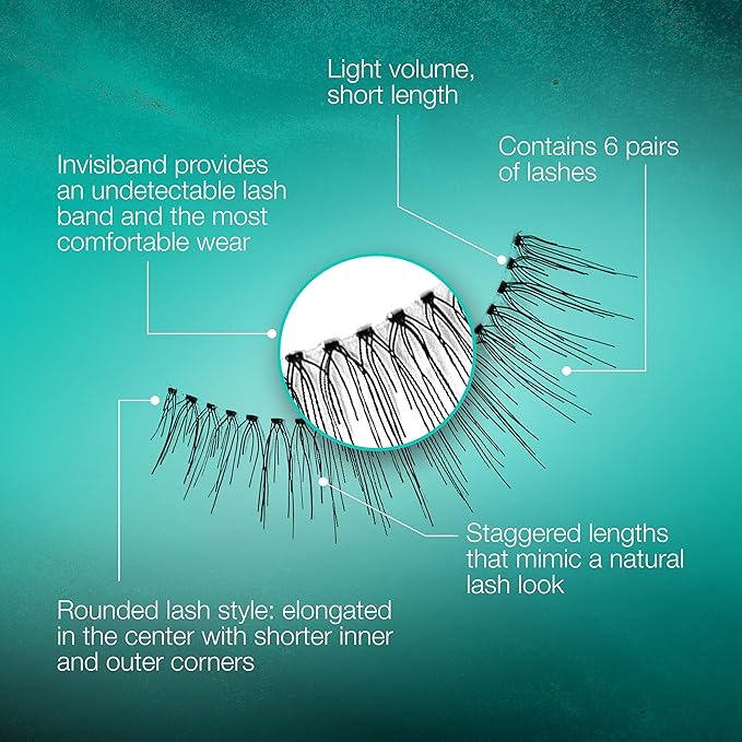 Ardell False Eyelashes, Natural Lashes 110 - Lightweight Reusable Strip, Eye-Lifting Effect, 5 Pairs + Bonus Pair