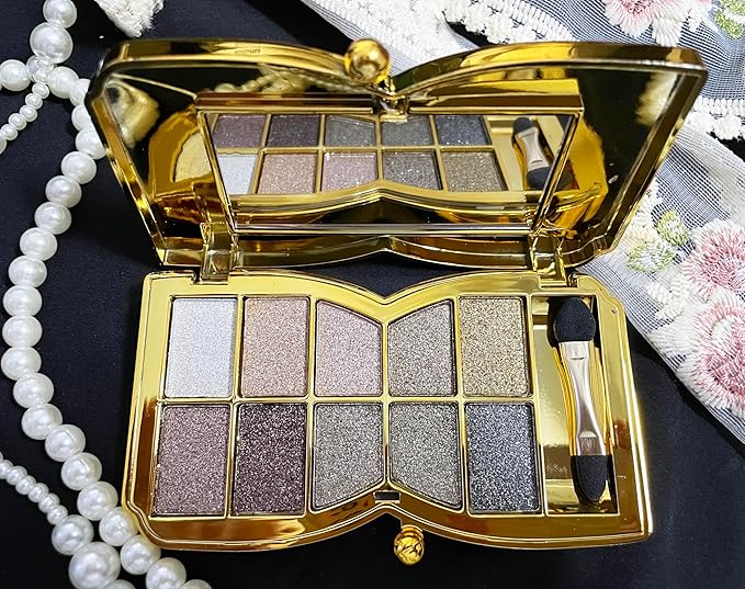 Glitter Eyeshadow Palette, 10 Colors Sparkle Shimmer & Matte Eye Shadow Highly Pigmented Waterproof Long Lasting Makeup Set (Color 5)