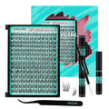 Manga Lash Clusters Kit 168pcs C Curl Fairy Eyelash Extension Individual Lashes Bond and Seal Waterproof,Eyelashes Glue Remover,Lash Applicator for Volume Anime Lashes Cluster(Wing,C-10-18mm Kit)
