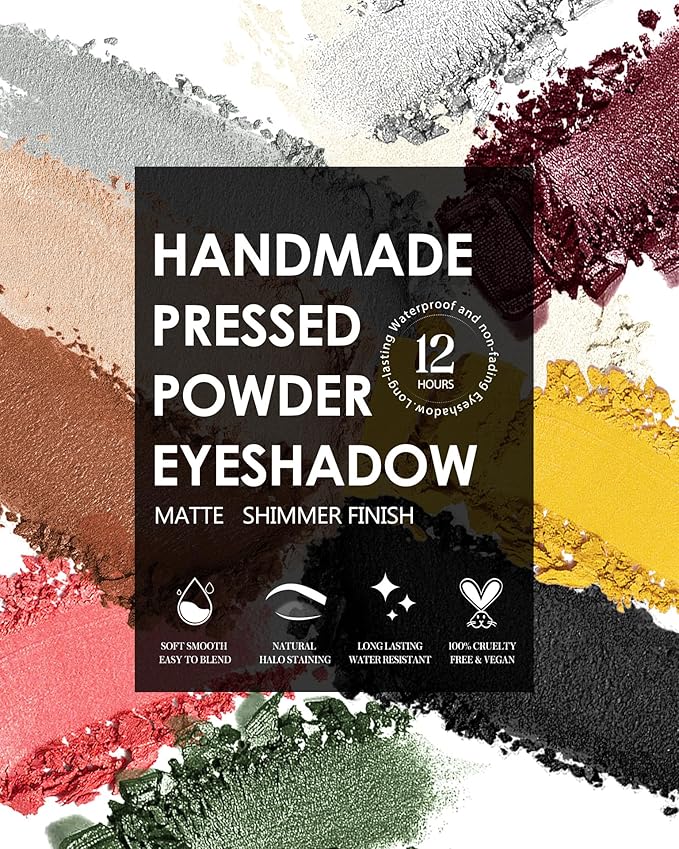 Single Christmas Green Eyeshadow Matte Handmade Pressed Eyeshadow Palette With No Creasing High Pigmented Long Lasting Green Eye Shadow (ChristmasGreen)