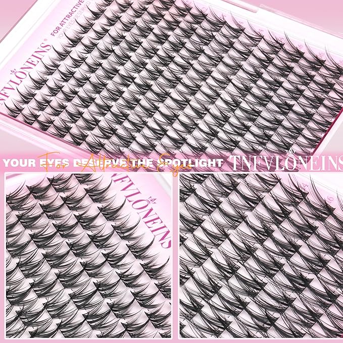Wispy Lash Clusters Manga Cluster Eyelash Extensions Natural Fairy Eyelash Clusters 140Pcs Individual Lashes Clusters CC Curly Spiky Lash Extension by TNFVLONEINS