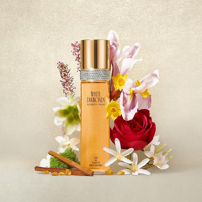 Elizabeth Taylor White Diamonds Women's Perfume, Long-Lasting Floral Fragrance for Her, Eau de Toilette EDT Spray, 1.7 fl oz