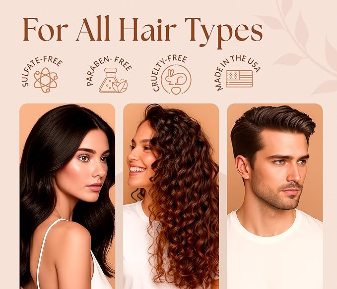 SOULSPA PURE Biotin Argan Oil Shampoo and Conditioner Set - Shea Butter Moisturizing Formula for Curly, Dry & Damaged Hair - Deep Hydration for Men & Women - Made in USA - 16 fl oz Each