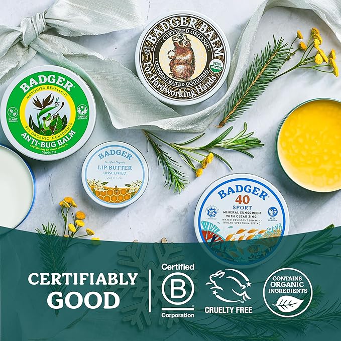 Badger Healing Balm, Hard Working Hands Cream, Organic Hand Cream for Dry Cracked Hands, Long Lasting Hand Moisturizer/Dry Hands Treatment, 2 oz Tin