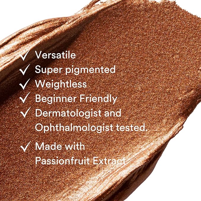 Gen See Mixed Media Metallic Liquid Eyeshadow, Desert Highway – High Shine Molten Metal Eye Color, Featherlight Full Coverage Shimmer, Multi-Use Highlight Makeup, Vegan Cruelty-Free, Made in Italy