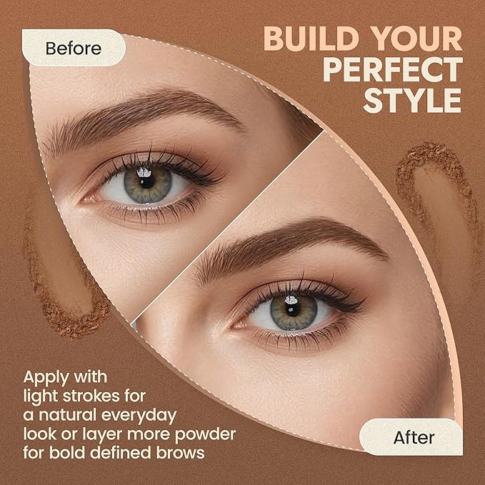 Organic Eyebrow Powder - Vegan Brow Tint for Shaping, Filling & Defining, 100% Natural - Smudge-Proof & Long-Lasting Conditioning - Cruelty-Free, Paraben-Free, Gluten-Free, Made in USA - Auburn