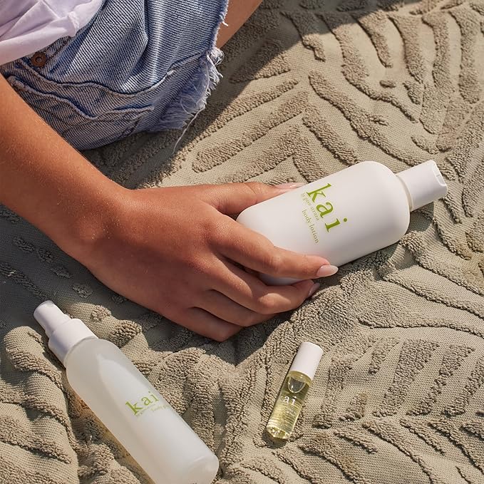 kai body lotion - shea butter, extracts of cucumber, comfrey and ivy, scented with the fresh, clean signature fragrance & rose absolute, vegan, cruelty free, made in the usa. 8 Fl Oz.