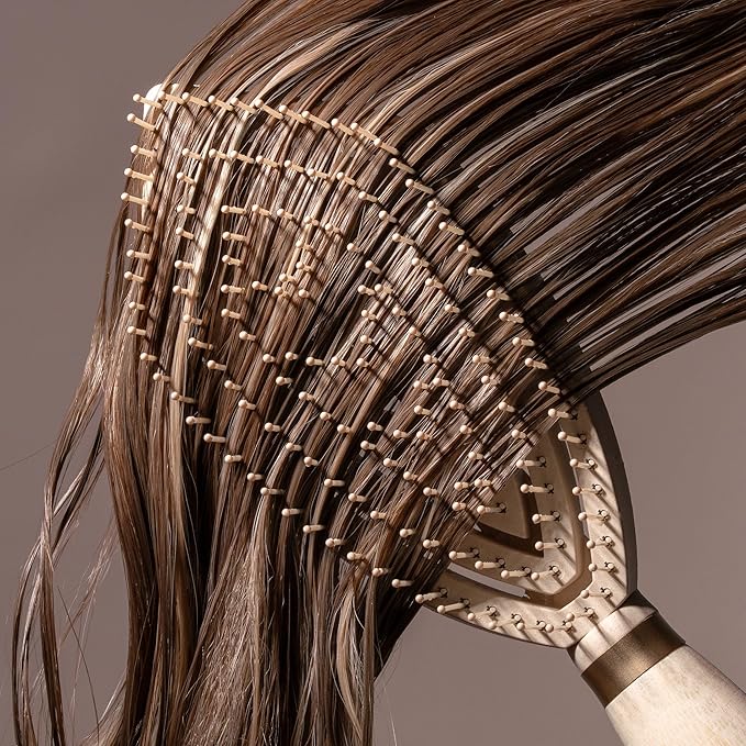 EcoTools Fine Hair Detangler, For Wet Or Dry Hair, Gentle Smoothing Hairbrush For Thin, Delicate Or Color-Treated Types, Flexible Bristles, Bamboo Handle, Vegan & Cruelty-Free, 1 Count