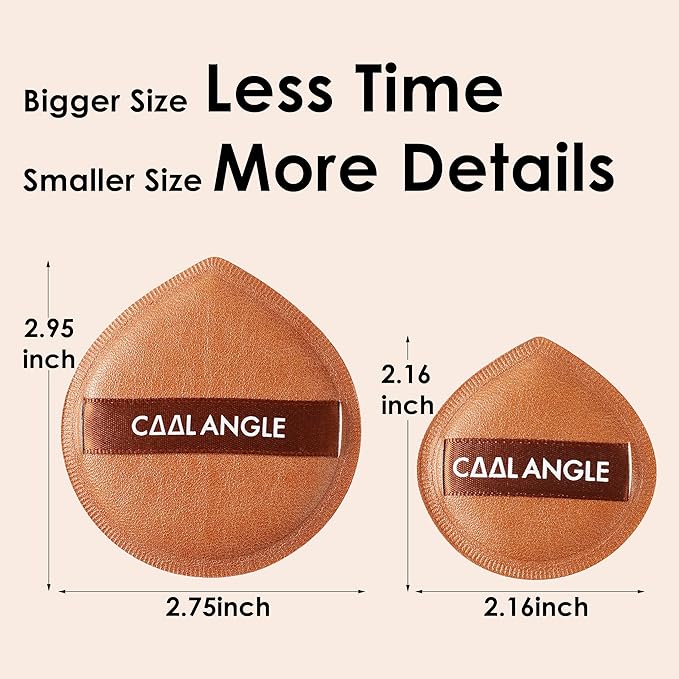 COOL-ANGLE 4Pack Brown Makeup Sponge For Foundation Concealer And Powder, Latex Free Blender Sponge For Natural And Easy Makeup Soft Long-lasting, Pack for 2X-Large and 2 Medium