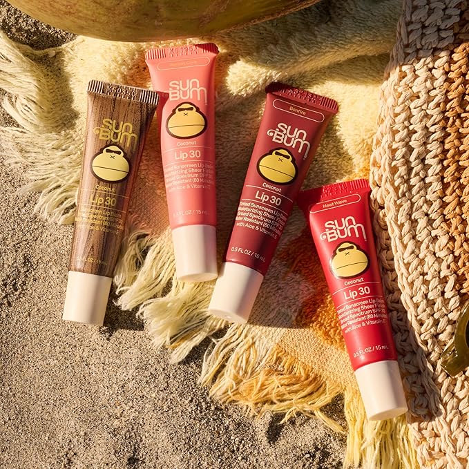 Sun Bum SPF 30 Sunscreen Sunset Cove Tinted Lip Balm - Coconut Flavor Broad Spectrum Moisturizing with Aloe & Vitamin E - Hawaii 104 Act Compliant (Made Without Octinoxate & Oxybenzone) - 0.5 oz