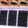 EYDEVRO Volume Lash Clusters 60D80D100D Eyelash Clusters Full Thick Cluster Eyelash Extensions D Curvature 10-18mm Individual Lashes Mega Volume Cluster Lashes DIY Lash Extensions at Home