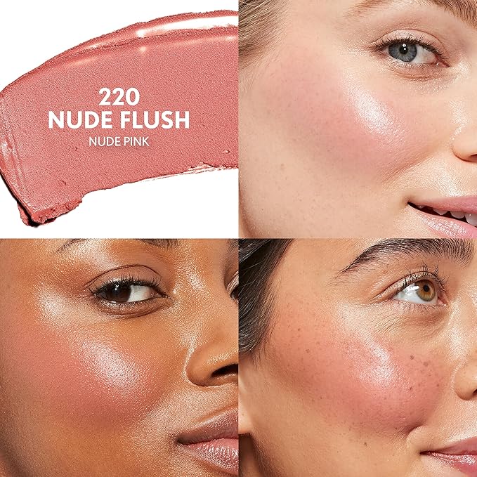 CoverGirl Trublend Skin Enhancer Blush Balm Stick, 220 Nude Flush, Vegan Formula, Easy to Use, Glides on Effortlessly, Non-Greasy, Doesn't Crease, 0.21oz