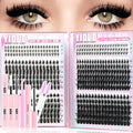 YIDUO Manga Lash Clusters Kit 534Pcs Wispy Fairy Volume Cluster Eyelash Extensions Kit Manga+100D+150D Spikes+Bottom D-curly Lashes Clusters Anime Cosplay Individual Lash Clusters Kit with Lash Glue