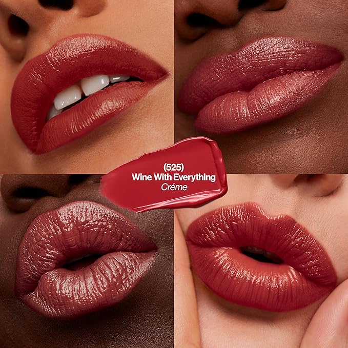 Revlon Super Lustrous Lipstick, Creamy Formula For Soft, Fuller-Looking Lips, Moisturized Feel, 525 Wine With Everything, 0.15 oz