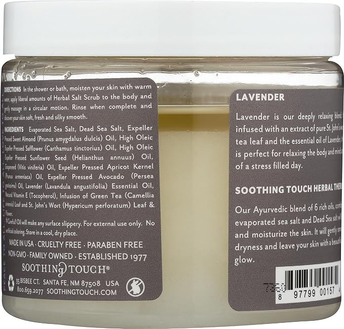 Soothing Touch Herbal Salt Scrub, Lavender - 20 Oz