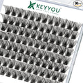 Lash Clusters 96pcs Individual Lashes Y03 D Curl 14mm Cluster Lashes KEYYOU Volume Wispy Lash Extension Soft&Comfortable Easy DIY at Home(Y03 D-14mm)