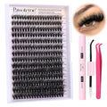 Pawotence Lash Extension Kit DIY Individual Lash Clusters Kit Full 50D with Lash Bond and Seal and Lash Applicator, 9-16mm Clusters Eyelash Extension Kit at Home (Full 50D, 9-16mm, Kit)