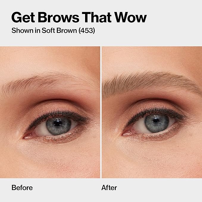 Revlon ColorStay Micro Eyebrow Pencil with Built In Spoolie Brush, Infused with Argan and Marula Oil, Waterproof, Smudgeproof, 453 Soft Brown, 0.003 oz (Pack of 2)