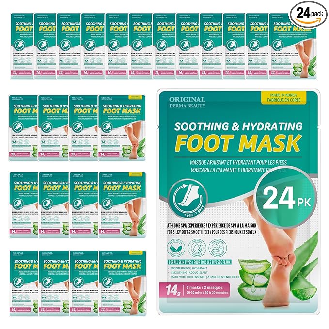 Innerest Original Derma Beauty 24 pairs Moisturizing Foot Mask Foot Spa Foot care (Aloe)