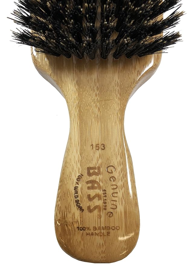 Bass Brushes 100% Wild Boar Bristle Classic Men's Club Style Hair Brush, with 100% Pure Bamboo Handle, Shines, Conditions, and Polishes. Model #153