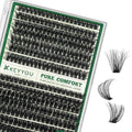 KEYYOU Lash Clusters Thick Volume 280pcs 80D&100D 10-18mm D Curl Eyelash Clusters with 0.03mm Thin Band, Super Soft Wispy for Beginner DIY at Home