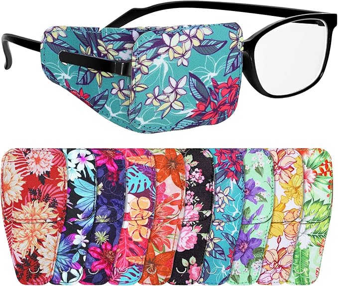 Sosation 10 Pcs Eye Patches for Adult Left Right Eye, Eyepatch for Glasses, Mixed Styles