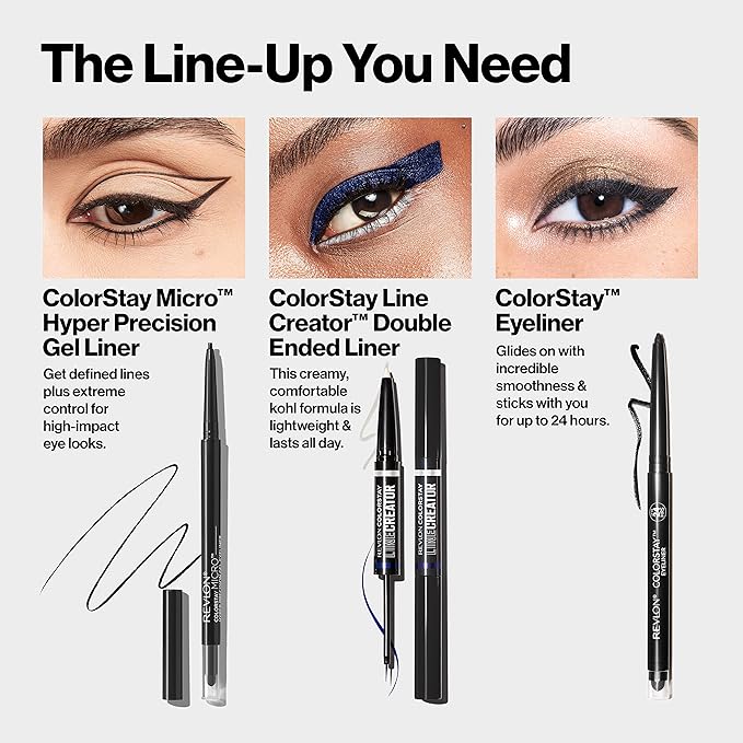 Revlon Gel Eyeliner, ColorStay Micro Hyper Precision Eye Makeup with Built-in Smudger, Waterproof, Longwearing with Micro Precision Tip, 215 Brown, 0.002 oz