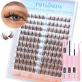 Brown Lash Clusters Kit Manga Lash Extension Kit Natural Eyelash Clusters Wispy 10-16MM Individual Lashes Clusters Anime Eyelash Extension Kit with Bond and Seal and Tweezers by TNFVLONEINS
