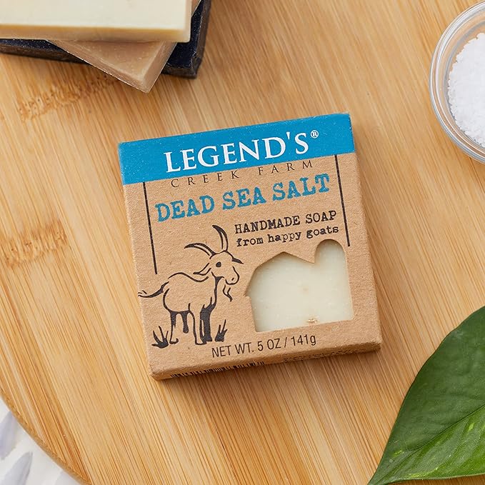 Legend's Creek Farm Goat Milk Soap - Cleansing Moisturizing Bar for Hands and Body - 5 Oz Creamy Lather, Nourishing, Gentle Natural Soap for Sensitive Skin (Dead Sea Salt, Pack of 1)