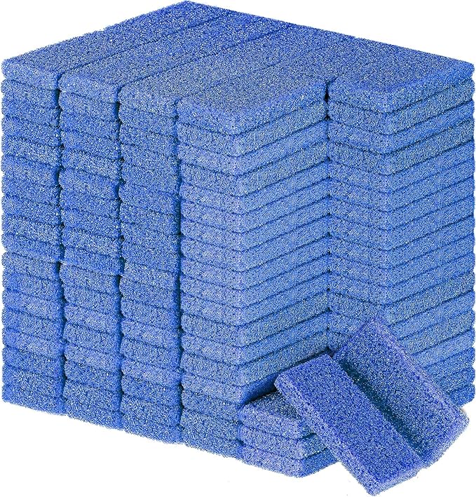 Batiyeer 100 Pcs Pumice Stone for Feet Scrubber Dead Skin Disposable Foot Pumice Foot Shower Scrubber Foot Scrubber for Heel Cuticle Callus Remover Bath Spa (Blue)