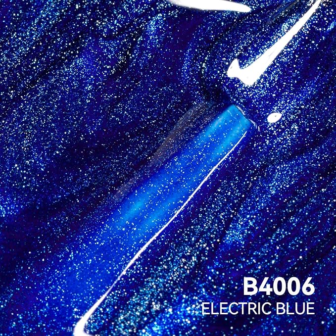 MAYCHAO 15ML Electric Blue Cat Eye Gel Nail Polish 1Pc Royal Blue Holographic Gel Polish Soak off Magnetic Nail Polish for Nail Art Manicure Salon DIY at Home, 0.5 OZ