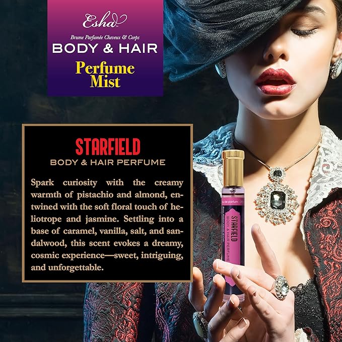 Esha Body & Hair Perfume Mist - Eau de Parfum for Women - Infused with Betaine - (STAR FIELD)