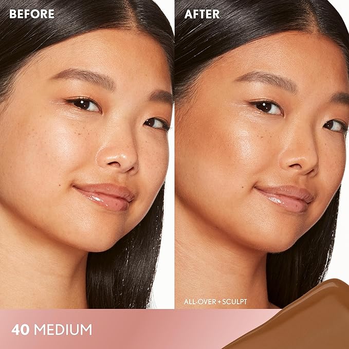 COVERGIRL TruBlend Sun & Sculpt Bronzing Glow Serum, Buildable, Radiant Glow, Wand and Pump Applicator - 40 Medium