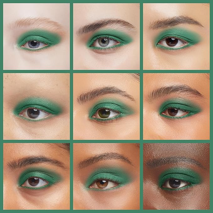 Erinde Single Green Matte Eyeshadow Palette, High Pigmented Eye Shadow Powder, Long Lasting, Ultra-Blendable, Intense Color