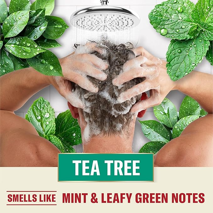 Old Spice Mens Tea Tree Shampoo, For All Hair Types, Healthier, Fuller, More Moisturized Looking Hair, 21.9 fl oz Each, Twin Pack