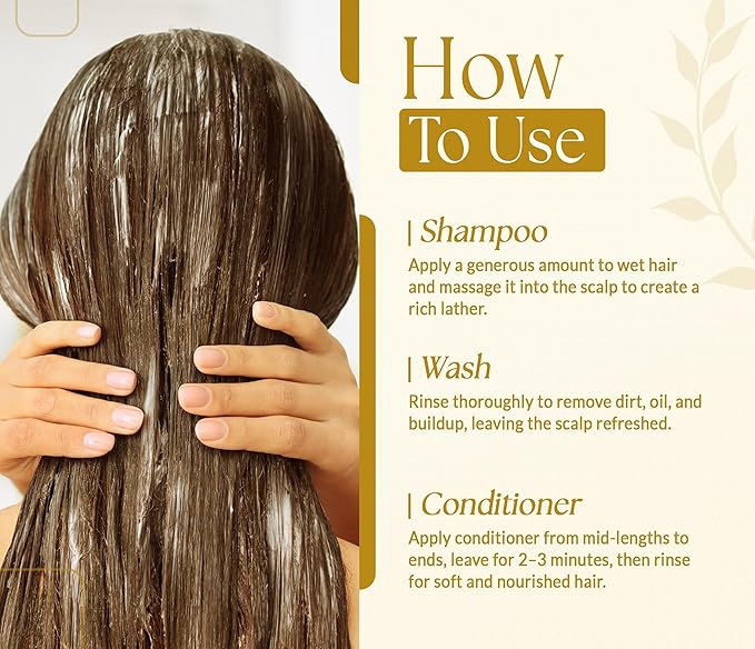 SOULSPA PURE Castor Oil & Black Seed Biotin Shampoo and Conditioner Set - Sulfate Free Nourishing Formula for Thinning Hair & Dry Scalp - Deep Moisture for Men & Women - Made in USA - 16 fl oz Each