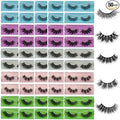 Wholesale Lashes, 3D Faux Mink Eyelash Bulk, 18mm Handmade Reusable Eye Lash, 5 Styles Dramatic Fluffy False Lash with Glitter Portable Packing (Fluffy 5 styles-50 pairs)