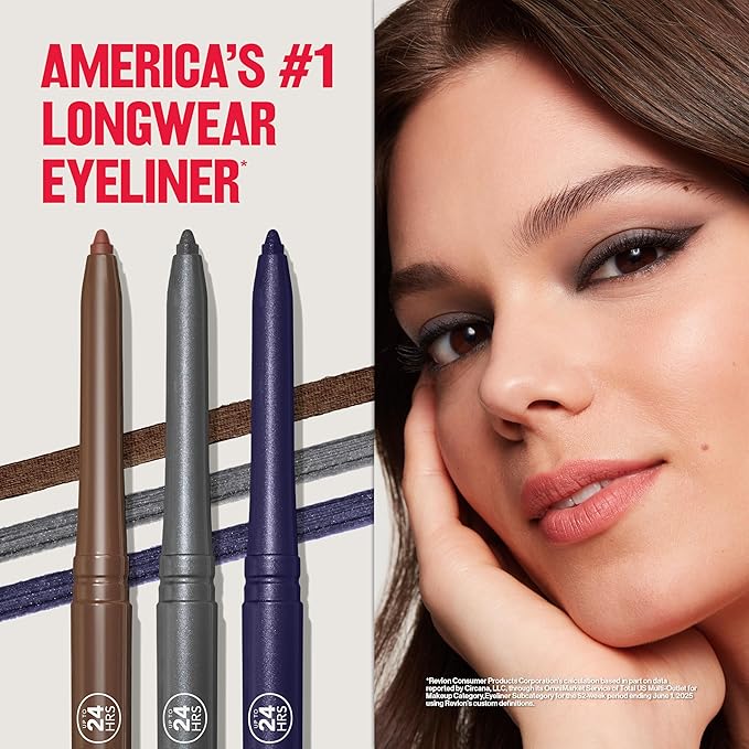 REVLON ColorStay Pencil Waterproof Eyeliner, Smudge-Proof, Eye Makeup with Built-In Sharpener, 209 Black Violet, 0.01 oz