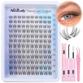 Lash Clusters Kit Natural Wispy DIY Eyelash Extension Kit 8-16MM Eyelash Clusters Kit D-curly Lash Extension Kit Thin Invisible Lash Band Individual Lashes Kit by Newcally